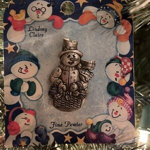 Longaberger Pewter Snowman Pin